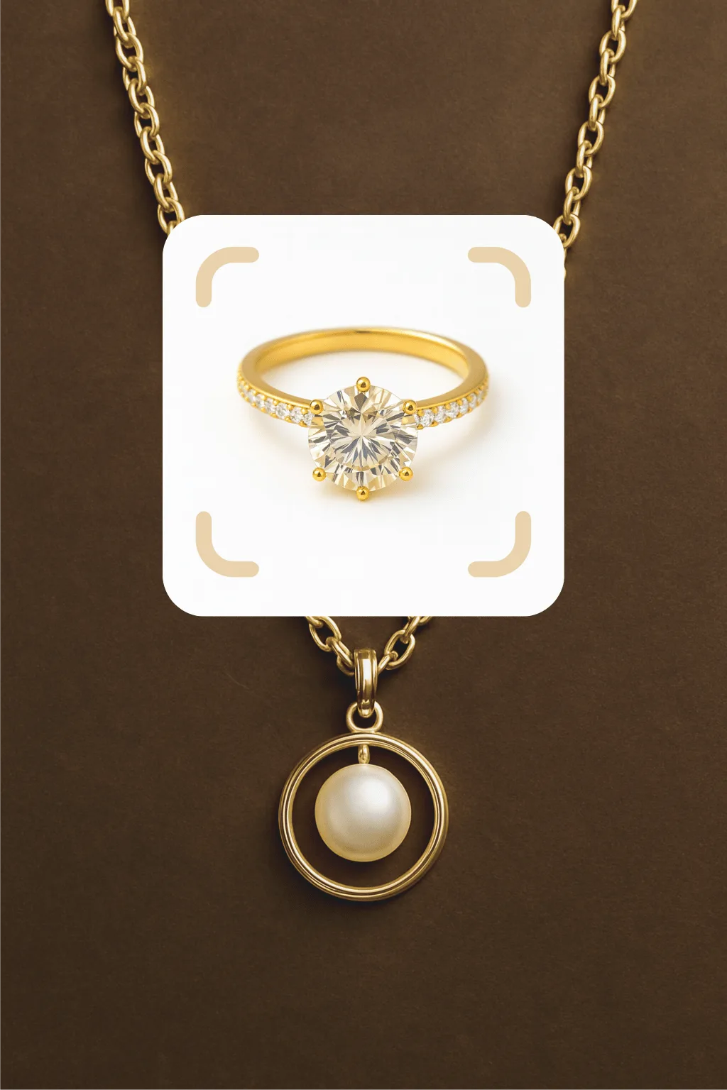 Jewelry identification app interface showing gemstone and jewelry identification features